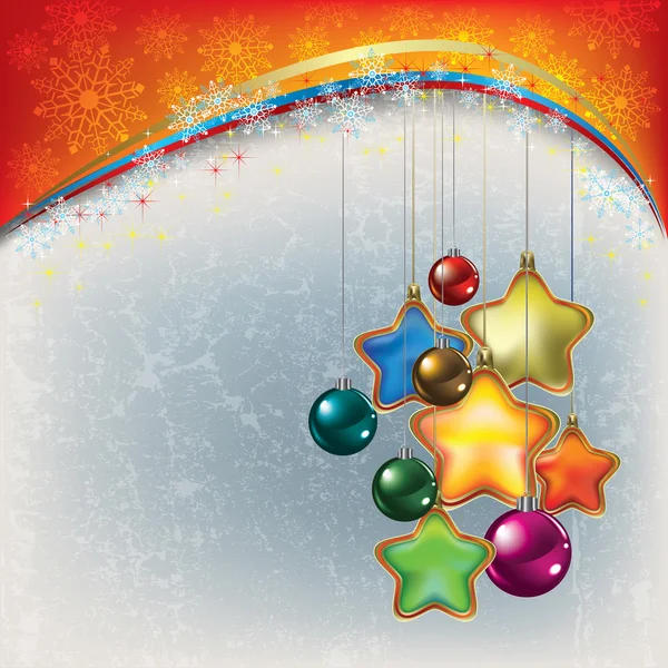Fond abstrait de Noël avec des décorations — Image vectorielle