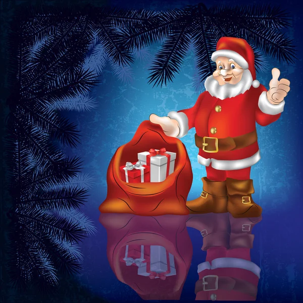 Noel arka plan Noel Baba ile — Stok Vektör
