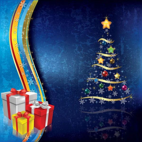 Abstrato fundo de Natal com árvore — Vetor de Stock