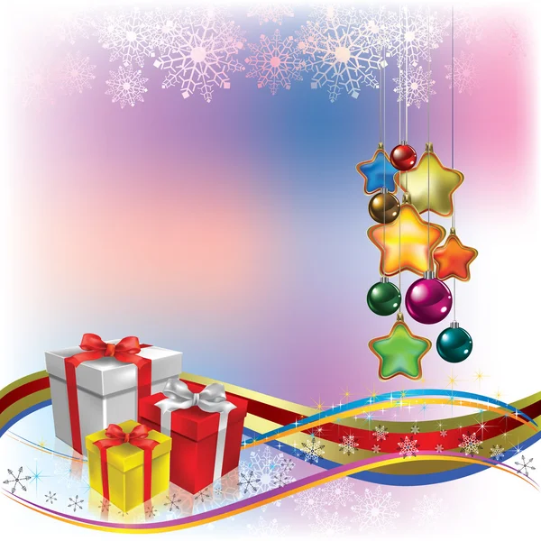 Abstract christmas greeting met geschenken — Stockvector