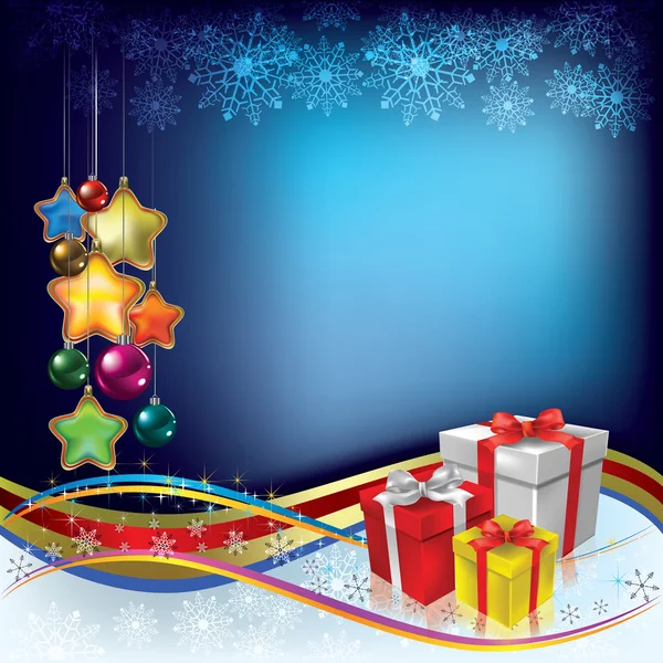 Abstract Auguri di Natale con regali — Vettoriale Stock