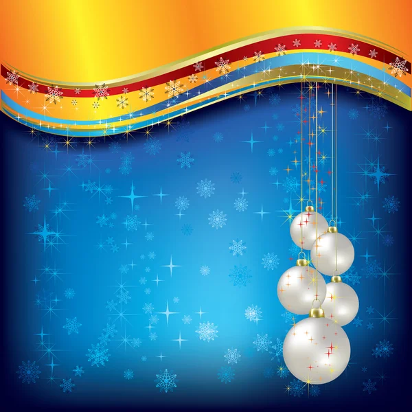 Abstract Christmas greeting with white balls — Stock Vector