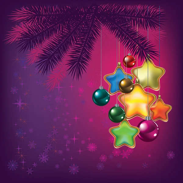 Arbre de Noël avec décorations — Image vectorielle