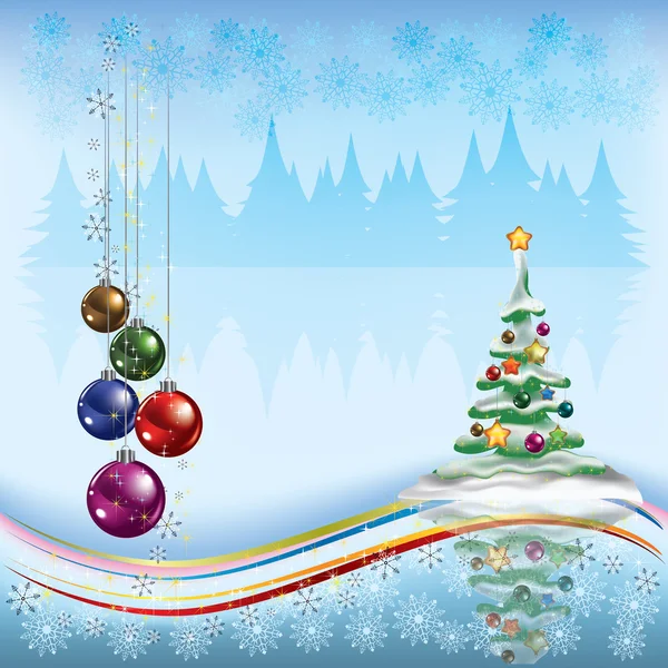 Albero di Natale con decorazioni — Vettoriale Stock