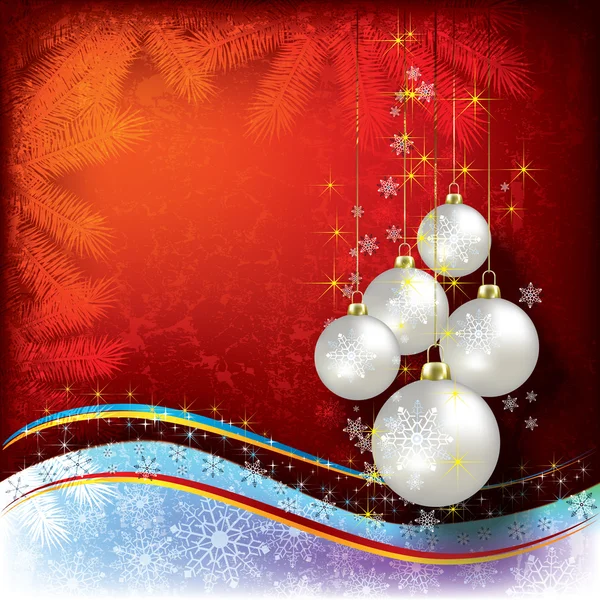 Abstract Christmas background with pearl decorations — Stock Vector
