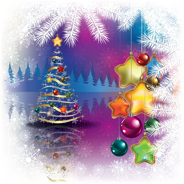 抽象的圣诞背景与树 — 图库矢量图片