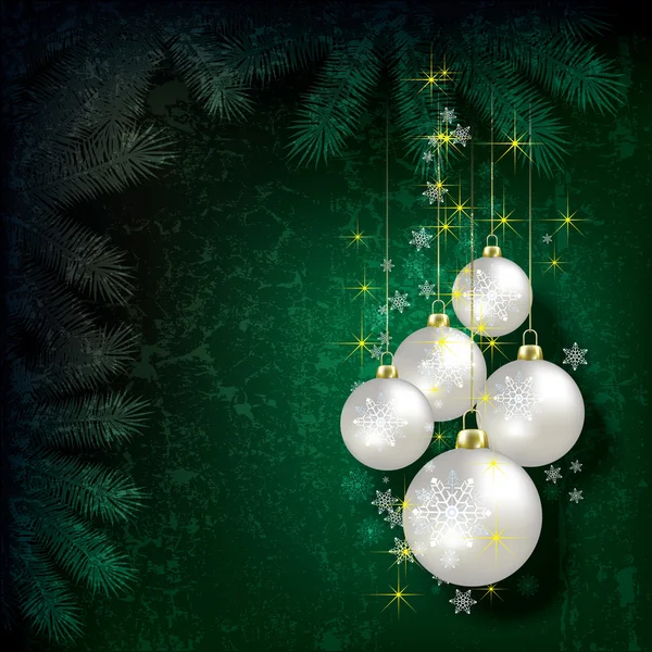Fondo grunge de Navidad abstracto con decoraciones de perlas — Archivo Imágenes Vectoriales