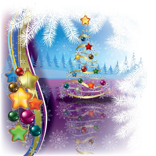 Réception de Noël abstraite avec bonhomme de neige — Image vectorielle