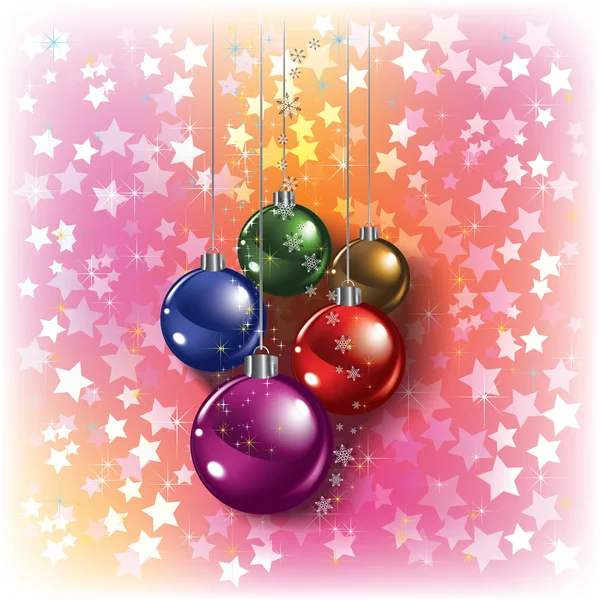 Vánoční pozdrav s barevné dekorace — Stockový vektor