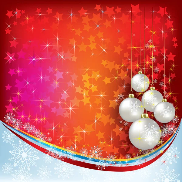 Abstract Auguri di Natale con decorazioni in perle — Vettoriale Stock