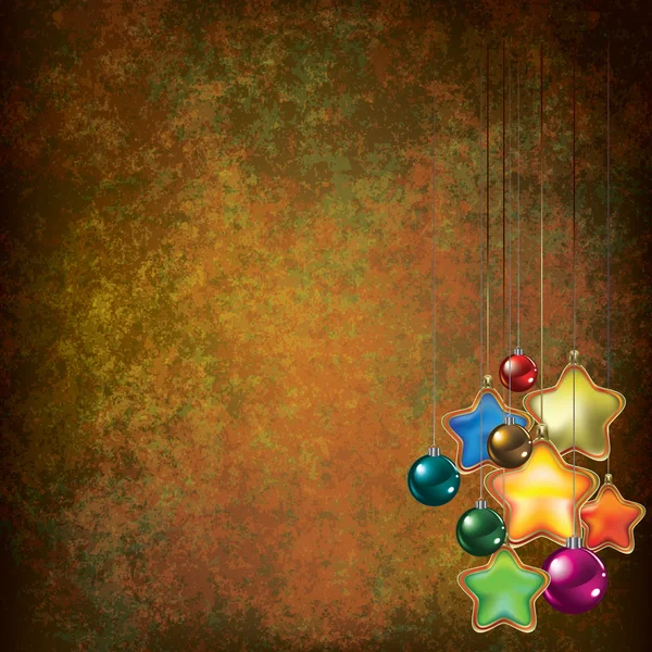 クリスマスの装飾とのグランジ挨拶 — ストックベクタ