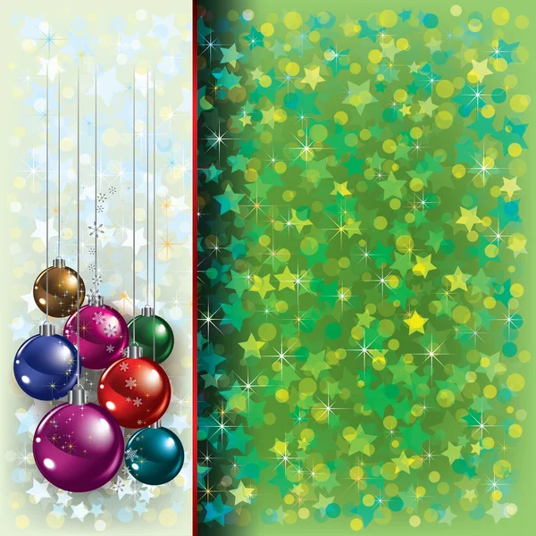 Saudação de Natal com decorações —  Vetores de Stock