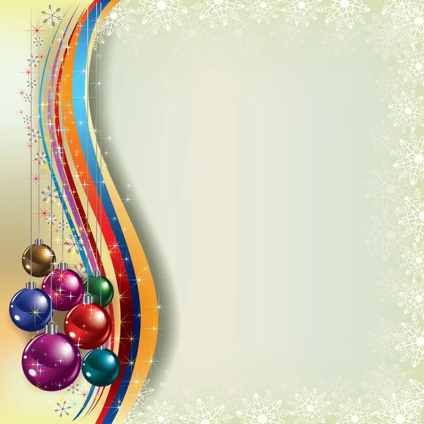 Życzenia bożonarodzeniowe z dekoracjami na beżowy — Wektor stockowy