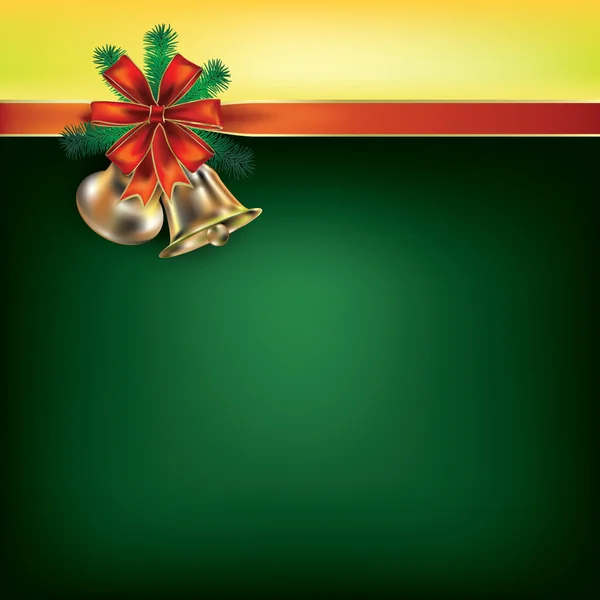Christmas green gruß mit geschenkbändern — Stockvektor