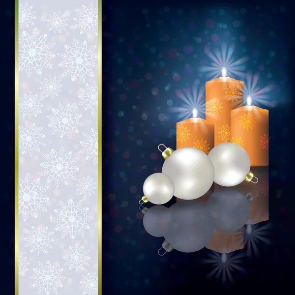 蝋燭および装飾クリスマスの挨拶 — ストックベクタ