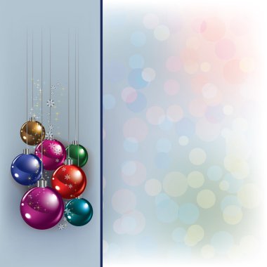 Christmas greeting with decorations clipart