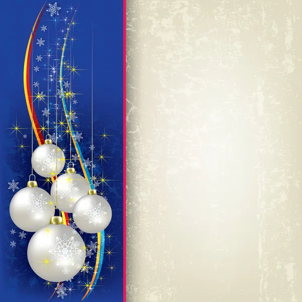 Noël fond beige avec des boules de perles — Image vectorielle