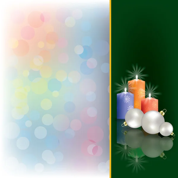 Salutation de Noël avec des bougies — Image vectorielle