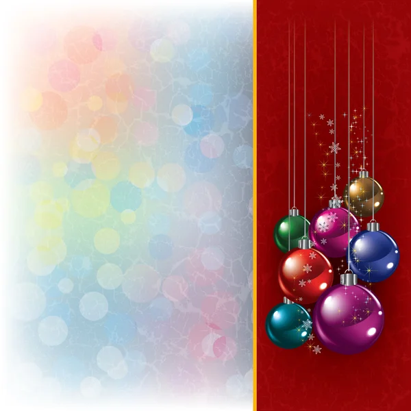 Jul hälsning med dekorationer — Stock vektor