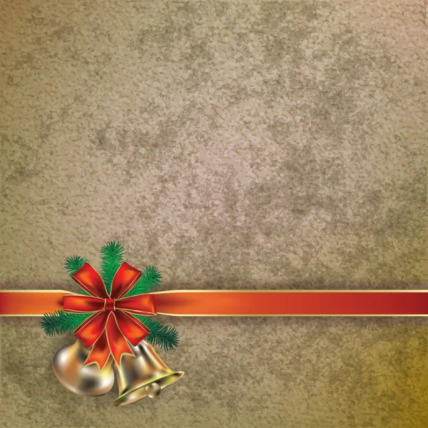 Рождественское поздравление с колокольчиками — стоковый вектор