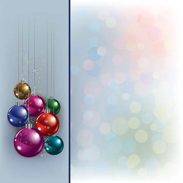 Jul hälsning med dekorationer — Stock vektor