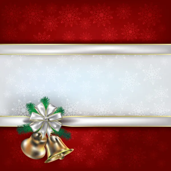 Handbells ve Hediyelik şeritleri ile Noel arka plan — Stok Vektör