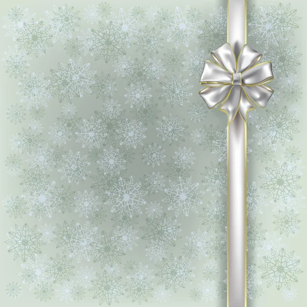Χριστούγεννα χαιρετισμό με λευκό δώρο κορδέλες — Διανυσματικό Αρχείο
