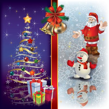 Christmas background with handbells clipart