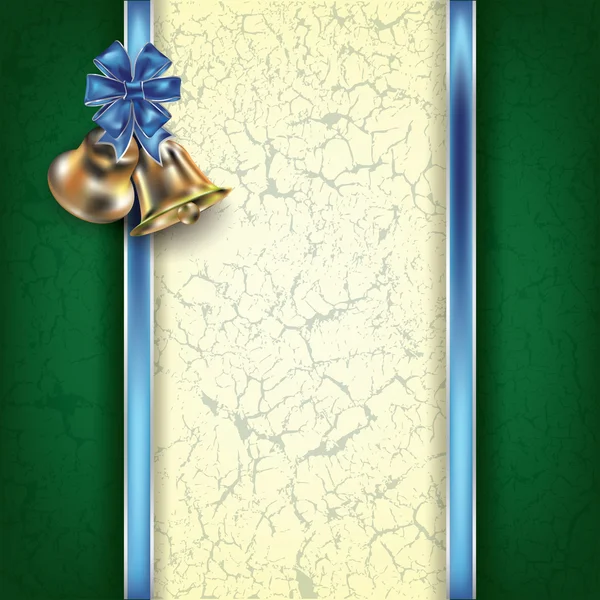 Kerstmis achtergrond met linten en bellen — Stockvector