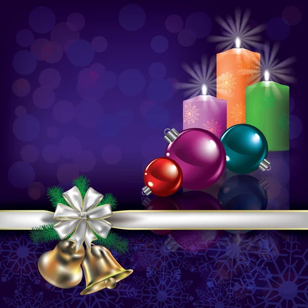 Vánoční pozdrav se svíčkami — Stockový vektor