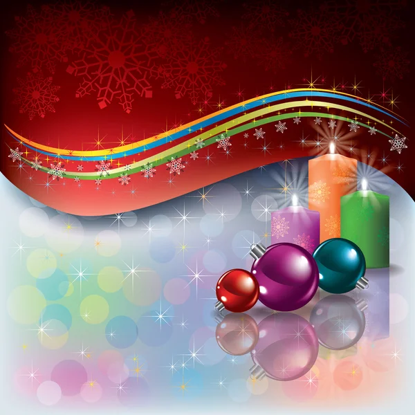 Salutation de Noël avec décorations — Image vectorielle