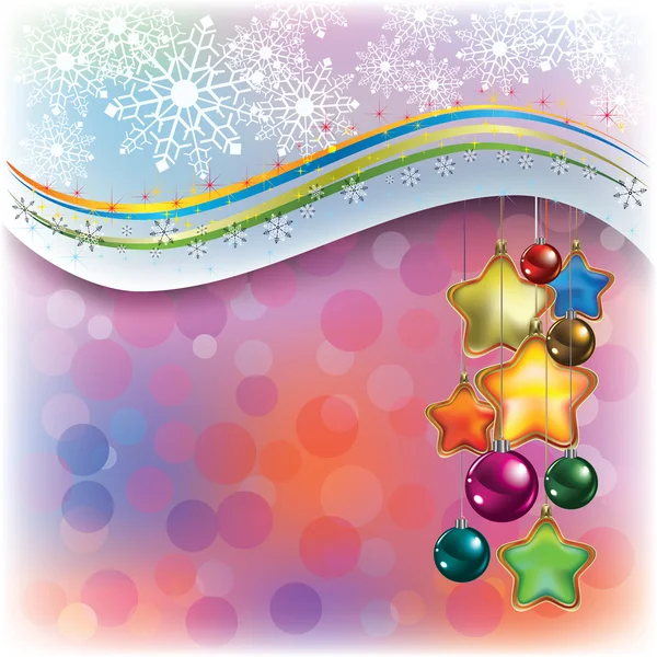 Christmas greeting met decoraties — Stockvector
