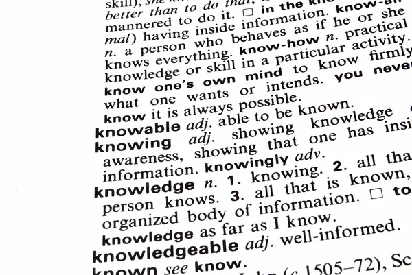 La definizione di conoscenza — Foto Stock