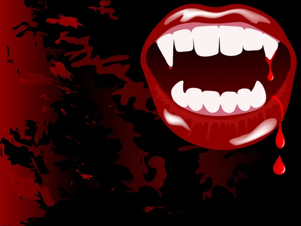 Bouche de vampire — Image vectorielle