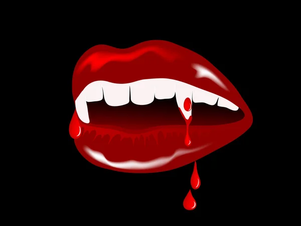 Vampir dudaklar — Stok Vektör