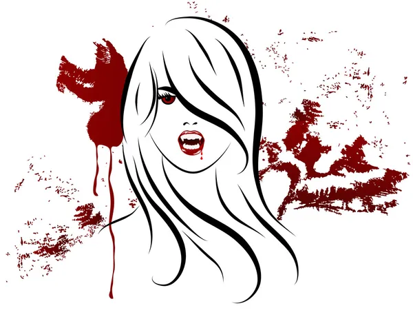 吸血鬼の少女 — ストックベクタ