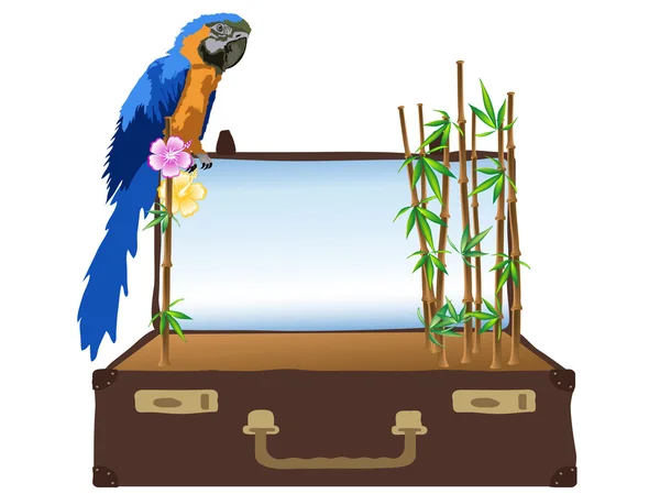 竹のスーツケース — ストックベクタ