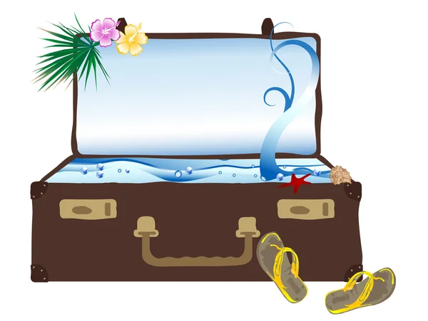 Moře v kufru — Stockový vektor