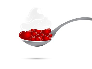 Hearts with whipped cream clipart