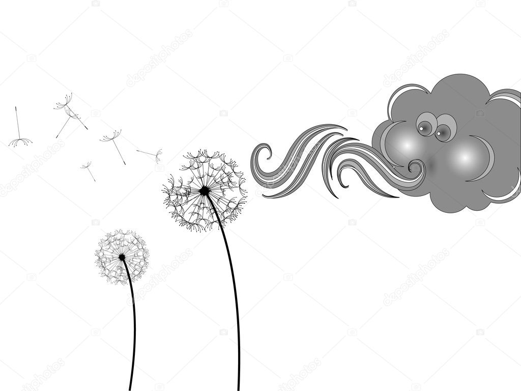 Cloud and dandelion