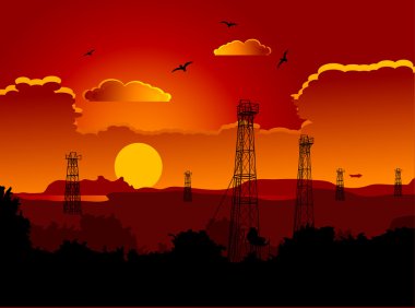 Oil rigs clipart