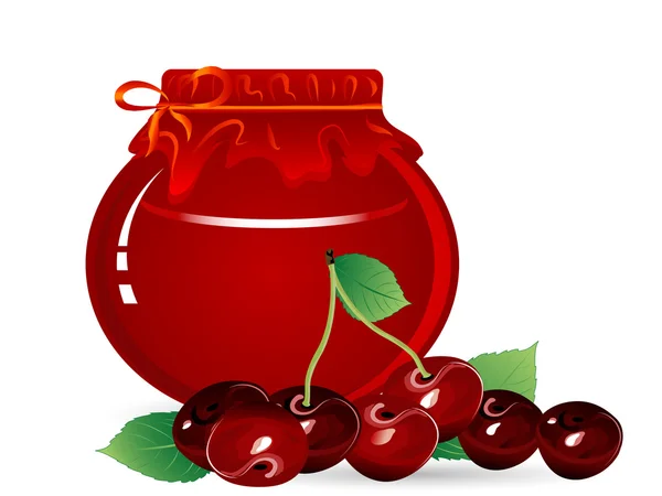 Cherry jam — Stock Vector