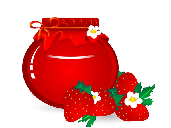 Confiture de fraises — Image vectorielle