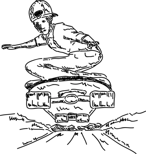 Garçon patineur — Image vectorielle