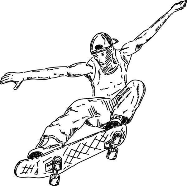 Garçon patineur — Image vectorielle
