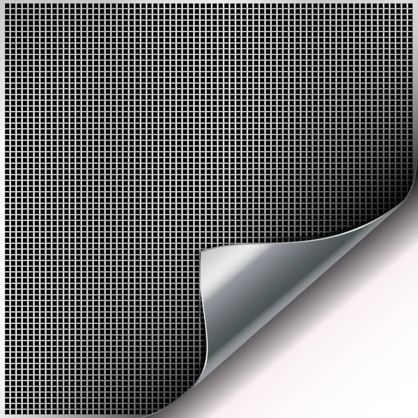 Quadratischer Zellmetallhintergrund mit gebogener Ecke. — Stockvektor