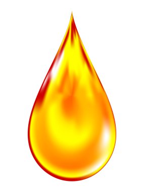 Vector illustration of a golden drop of oil. clipart