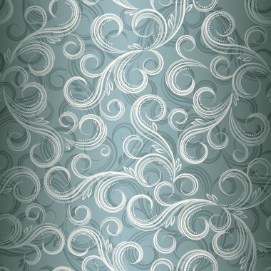 Seamless curl floral background, Illustration in eps10 format. clipart