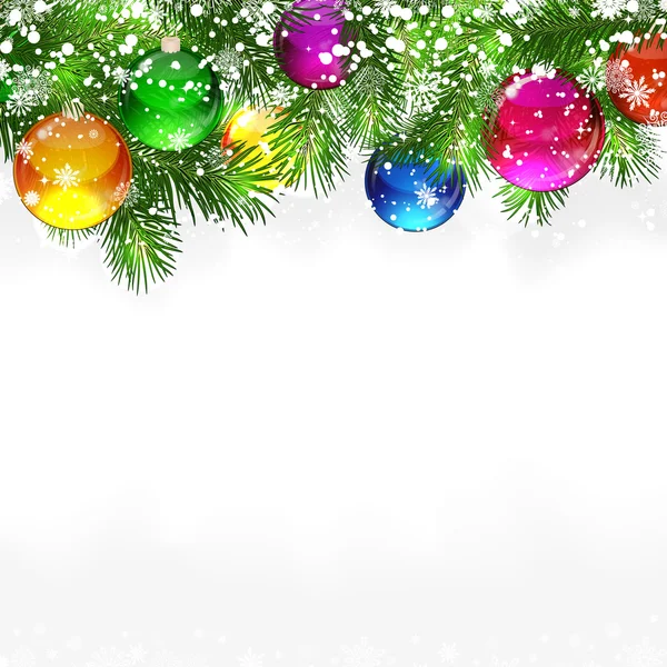 圣诞背景与大雪覆盖的分支机构 — 图库矢量图片