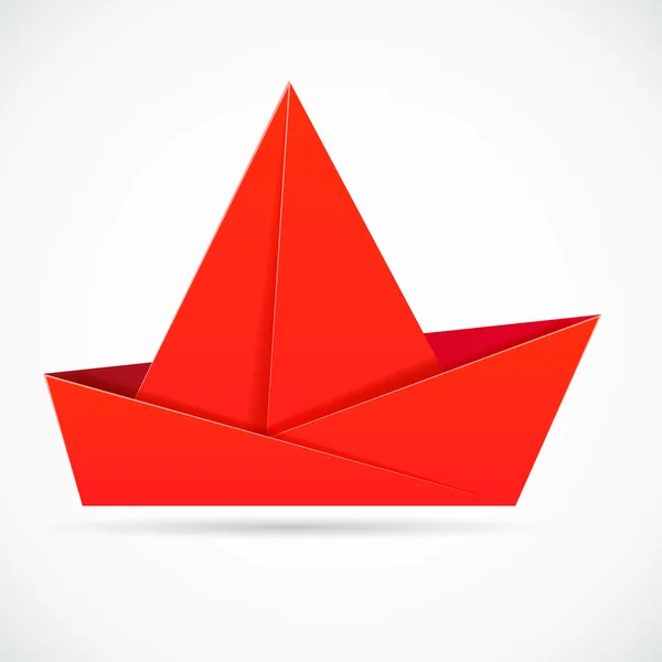 Origami abstrato navio, fundo vetorial . — Vetor de Stock
